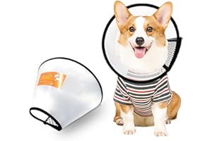 DWFEYOI Pet Cone Recovery, Großer Hund Einstellbare Elizabeth Recovery Schutzhalsband, Anti-Biss Leck Sicherheit Nackenbezug, für nach der Operation Wundheilung, Trimmen Nägel(Halsumfang 33-36cm)