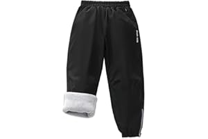 Exemaba Kids Waterproof Trousers Fleece Lining Girls & Boys Winter Warm Snow Pants for for Walking, Travelling, Hiking