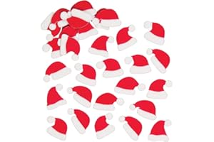 Baker Ross Autocollants en Feutrine Chapeau De Père Noël (Paquet 100) - Matériels créatifs pour Enfants et Adultes