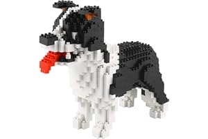 Larcele Mini mattoncini per cani, giocattolo per animali domestici, 950 pezzi, KLJM-02 (Border Collie), riutilizzabili