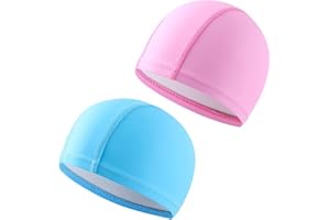 NAMIS 2Pcs Unisex Gorro de Natación Gorra de Baño de PU Gorro de Natación Impermeable de Elástico Sombreros Suave y Cómodo Cabello Largo Gorro de natación para Los Hombres Mujer,Adulto Muchachos Chicas