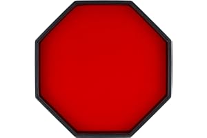 TOPTAN Dice RollingTray, Felt Lined PU Leather Octagon Dice Tray for Dungeon Crawler Games, Red