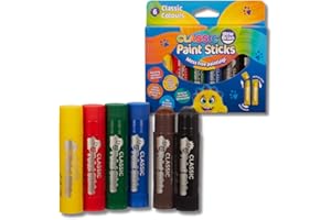 Little Brian Paint Sticks for Kids - 6 Pack Assorted Colours - Mess-Free, Easy Clean Up, Fast Drying Action, Vibrant Colours, Multi-Surface, Twist & Paint