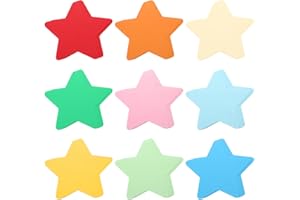 sourcing map 45 Pcs Star Cutouts, Star Shape Die Cut Paper Cards for DIY Craft, Wall Decor, Party Decoration, 6 x 6 Inch, 9 Colors