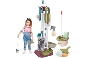 HUDHOWKS Aspiradora aspiradora, Carrito Limpieza para niños, Juego Escoba, recogedor y recogedor, Juego Combinado, Herramientas Limpieza del hogar para niños y niñas, niños a Partir 3
