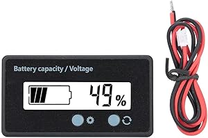 HAKEETA LCD Digital Battery Capacity Monitor, Waterproof 12-84V Voltage Meter Monitor/Battery Capacity Tester, Compatible with Lead acid battery/lithium battery/iron lithium battery(white)