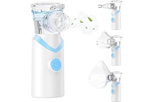 ‎LARAIR Inhalationsgerät,Larair Inhaliergeräte für Erwachsene & Kinder,Leiser Vernebler,Wiederaufladbarer und Tragbarer Inhalator,Inhalator mit Selbstreinigungsfunktion & Einstellbarem Sprühvolumen,Blau-Weiß.