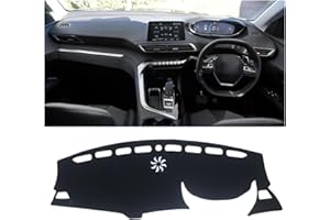 VETJMUA Auto Armaturenbrett Abdeckung Für Peugeot 3008 5008 GT Hybrid 2016 2017 2018 2019 2020 2021 2022 2023 Auto Dashboard Matte Sonnenschutz Abdeckung Pad Zubehör(RHD Black Side)