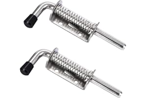 QH-SHOP Chiavistello a Molla Serratura Della Porta, 2 Pezzi Bullone Molla Chiusura Porta in Acciaio Inossidabile per Porta del Fienile, Garage, Giardino, Bagno, Tettoia, Finestre