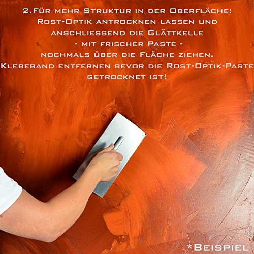 Wanders Rost-Optik komplett Set Wand-Farbe Rusty Rost-Effekt-Paste Wandfarbe-Rost 2 Liter - 5