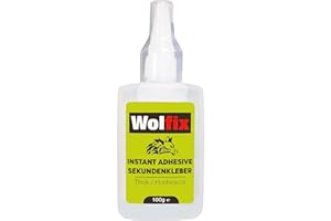 Wolfix Colle Cyanoacrylate Super Glue Extra Forte 100g - Forte Tout Support - Néoprène Rapide et Professionnelle - Pour Bois, Métaux, Plastique, Verre, Cuir