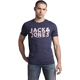Jack & Jones Typography Printed Cotton Round Neck Short...