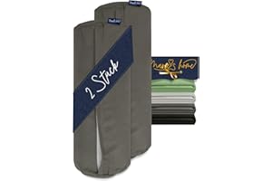 ‎MARIE´S HOME Marie´s Home 2 Stück Kissenbezug 40 x 15 cm Bezug für Nackenrolle 1613.2353, anthrazit