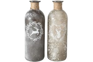 BOLTZE Flaschenvase Leopold 2s H21cm grau Glas lackiert