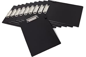 MORGAN'S DIRECT A4 Black Clipboard with Pen Loop and Retractable Hanging Clip - Pack 10