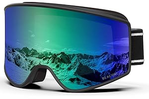 BEACOOL Gafas de Esquí,Anti-niebla, Anti-UV, Chop-Viento,OTG Gafas de ski para usuarios de gafas Hombres Mujeres,para Moto de Nieve, Escalada