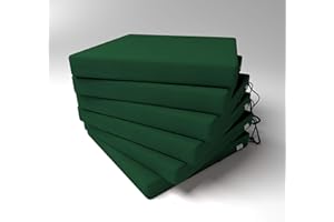 Market-Alley Stuhlkissen Sitzkissen mit Bänder für Gartenstuhl, Küche oder Esszimmerstuhl Stuhlauflage (120 Dunkelgrün 40x40x4cm - 6er Set)