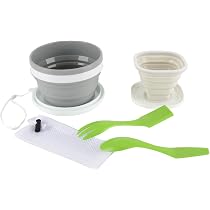 MEMOFYND 3 ciotole pieghevoli in silicone, per la conservazione della freschezza, per insalata, da campeggio, rotonde, con coperchio, per casa, cucina, campeggio (verde