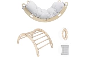 MAMOI® Triángulo de Escalada con colchoneta | Colchoneta de Gimnasio niños de Materiales Naturales | Triángulo de Escalada para niños de Madera Interior Exterior | Equilibrio niños | 100%