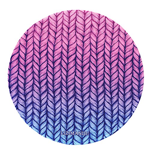 Gaming Mauspad(250 x 250 x 3 mm) ,Lizimandu Silent Designer Runde Round Mousemat /Standard Size mit Anti-Rutsch-Leder-Runde Double Sided Durchmesser 25 cm für alle gängigen Mouse-Typen(Steigungsseil/Gradient Rope)