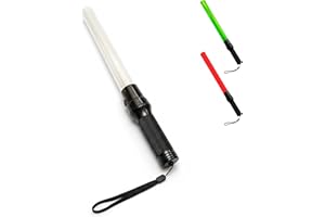 Berry Traffic Safety Wand Baton LED Light | Red & Green Flashing Baton with Two Modes | Battery Powered Road Safety Signal Light for Traffic Control, Parking & Emergency Use - 1 Pc