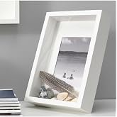 IKEA Sannahed 21x30 cm A4 Beyaz Ahşap Fotoğraf &Ccedil;er&ccedil;evesi, &Ccedil;i&ccedil;ek Konabilen Derin Kutu &Ccedil;er&ccedil;eve