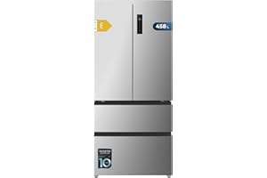 Cecotec Frigorífico Puerta Francesa de 4 Puertas Semi-Integrable Total No Frost Bolero CoolMarket F2D 458 SBI Inox E, 458 Litros, Alto 189 cm y 83 cm Ancho, MetalFlexCooling, Compresor Inverter
