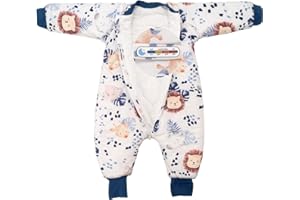 TURMIN 2.5 Tog Baby Sleeping Bag with Legs & Arms Cotton Toddler Sleep Sack with Feet, Removable Sleeves Sleepsuit 1-3 Years