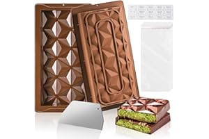 XHYASD 2 sztuki silikonowych foremek do czekolady, głębokie formy do czekolady Dubaju, głębokie diamentowe formy do samodzielnego wykonania czekolady