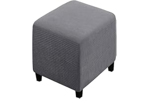 ELYSYSRL Ottomane Schonbezug Hockerbezug, 40x40/50x50/60x60 Hocker Husse für Fußhocker Quadratisch/Rechteckig, Stretch Bezug Ottomane Abdeckung Überzug Hocker Protector Waschbar Hockerabdeckung ( Color : #15 ,