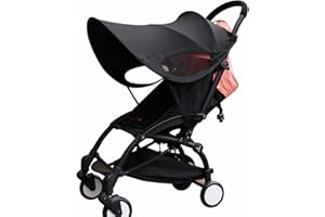 LONTG Pram Sun Shade Cover Universal Baby Stroller Awning UPF50+ Pram Buggy Canopy Waterproof Baby Carriage Shade Shield Foldable Adjustable Infant Pushchair Sun Visor Windproof Anti-UV Umbrella Canopy