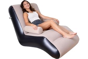 STARBRILLIANT Lazy Inflatable Sofa with Air Pump, Foldable Lounge Chair, Single Person Plush Sofa, Inflatable Outdoor Study Chair (COFFEE)