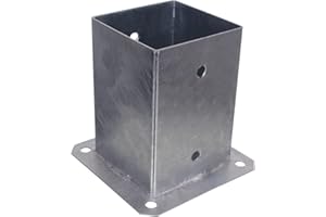NAJDER Supporto per pali a vite quadrata 120x120 mm, manicotto a pavimento, ancoraggio per pali in legno, acciaio zincato a caldo per recinzioni, altalene, pergole, colore: argento