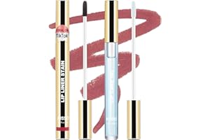 KISSIO Lip Liner Stain, Peel Off Liner and Care Oil, Transfer Proof, Long Lasting Waterproof Tint, Matte Finish Combo, 03 Coral Red