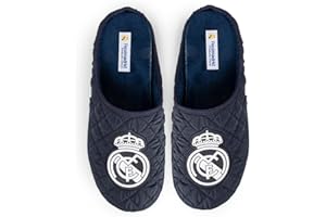 MARPEN SLIPPERS, Zapatillas de casa Real Madrid CF Oficiales Temporada 24/25 Acolchadas para Hombre o Mujer, Suela Caucho Diseño Fútbol