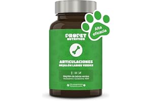 PROPET NUTRITION Condroprotector Perros y Gatos 100% Natural. Glucosamina, Condroitina, Mejillón de Labios Verdes y MSM. Potente Fórmula Antiinflamatoria. Fortalece Articulaciones. Sin Azúcar. 130 Comprimidos