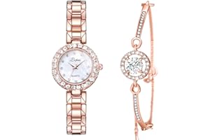ManChDa Strass Pleine Couverture Luxe Romantique Montre à Quartz pour Femme - Cadeau pour Mère et Petite Amie