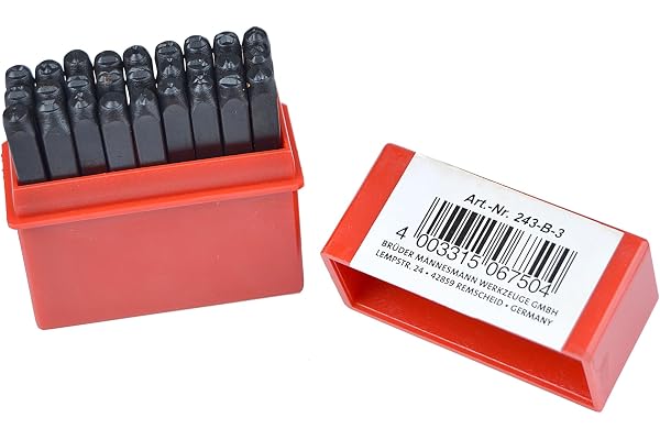 27 pce. Letter stamp set Brüder Mannesmann 243-B-3MM Letter height:3 mm