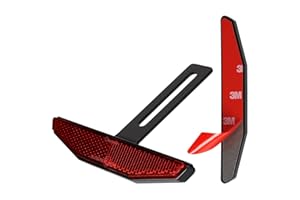 evermotor Reflektor motocyklowy znak E trapezowy tylny reflektor – samoprzylepny kocie oko, 2 sztuki z krótkim wspornikiem T