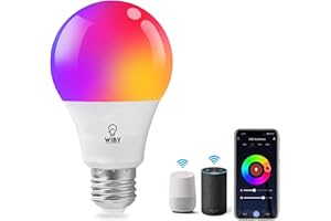 Wiby Lampadina Smart LED E27 11W 1055lm RGBWW 2700-6500K Dimmerabile Wi-Fi 2,4 GHz Compatibile con Alexa e Google Home App Smart Life/Tuya, 1 unità