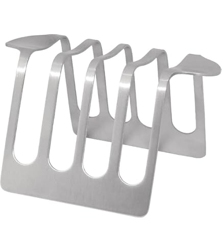 Porta Toast In Acciaio Inox - Per 6 Fette Con Piedini E Manico