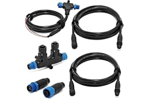 LRXCREEK NMEA 2000 Starter Kit Marine NMEA 2K Network Accessories for GPS, Automotive, Boat, Marine Grade NMEA 2000 Backbone Cables Drop Cables Tees Terminators (Dual Device)