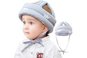 IEASEY 360°Anti-Kollision Baby Helm Kopfschutz Stoßfest Schutzhut Schutzhelm Säugling Kleinkind Kinder Kopfschutzkappe Schutzhut Baumwolle Hut Kopfschutzmütze Verstellbarer Kopfschutz, 6 bis 36 Monate Baby