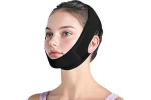PROBUK Maschere Riutilizzabili a V, Doppio Mento Maschera Viso Snellente, Fascia per il lifting del viso per il dimagrimento, Maschera lifting doppio mento, Cintura per il Sollevamento?Nero?