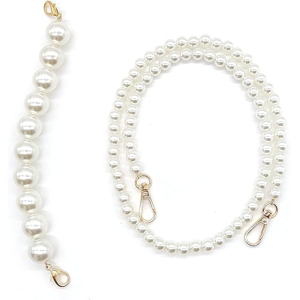 Manico Per Borsa Con Catena A Perle - Cinghia Di Ricambio In Metallo Per Borse Donna, Argento - Foto 9