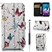 Produktbild Handytasche für Samsung Galaxy J3 2016 / J3 2015 Hülle, ZCRO PU Leder Schutzhülle Brieftasche Magnet Etui Flip Case 3D Bunt Muster Wallet Handyhülle mit Kartenfach Trageschlaufe und Stift für Samsung Galaxy J3 2016 / J3 2015 / J320 (Schmetterlinge)