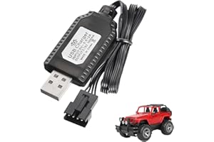 MAIXIANGGUOJI 7.4V Plug Charger for Nicd or Nimh or Lipo Batteries,1000mA Sm-4P Fast Battery Charging Cable with Standard Tamiya Plug Connector Suitable for Trucks, Remote Control Cars, Plane (Sm-4P) (Black,1 Pcs)