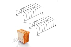 Frdelma 2 Piezas de Rejilla para Tostadas, 8 rebanadas de Soporte para Tostadas, Rejilla para Tostadas De Acero Inoxidable para Uso doméstico, en restaurantes, Bodas, Fiestas de cumpleaños