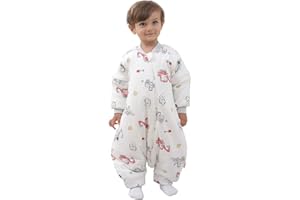 MOSEBEARS Śpiwór niemowlęcy z ciepłą podszewką, zimowy śpiwór dla dzieci, zdejmowane rękawy, dla chłopców i dziewczynek, uniseks