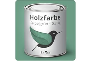 Berico Wood Paint - Sage Green - 0.7 kg - 4-in-1 Premium Wood Varnish Including Primer and Top Coat - For Indoor and Outdoor Use - Robust and Weatherproof